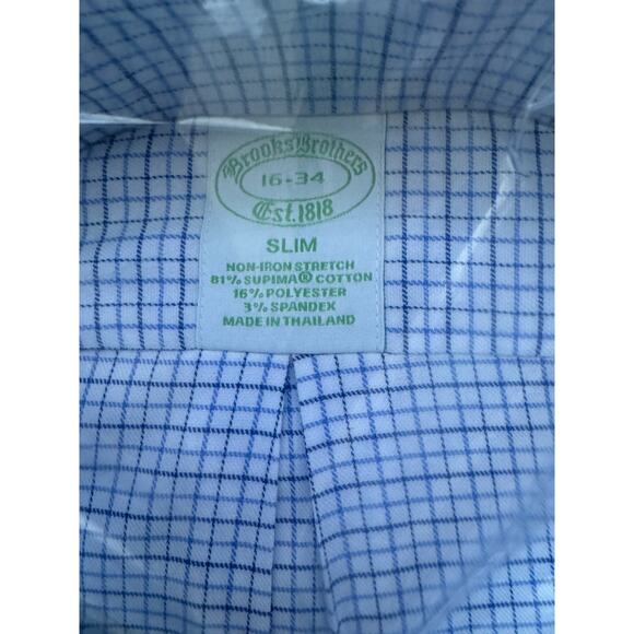 NWT Brooks Brothers Non-Iron Twill Oxford Ansley Collar Shirt 16x34 - Picture 7 of 8